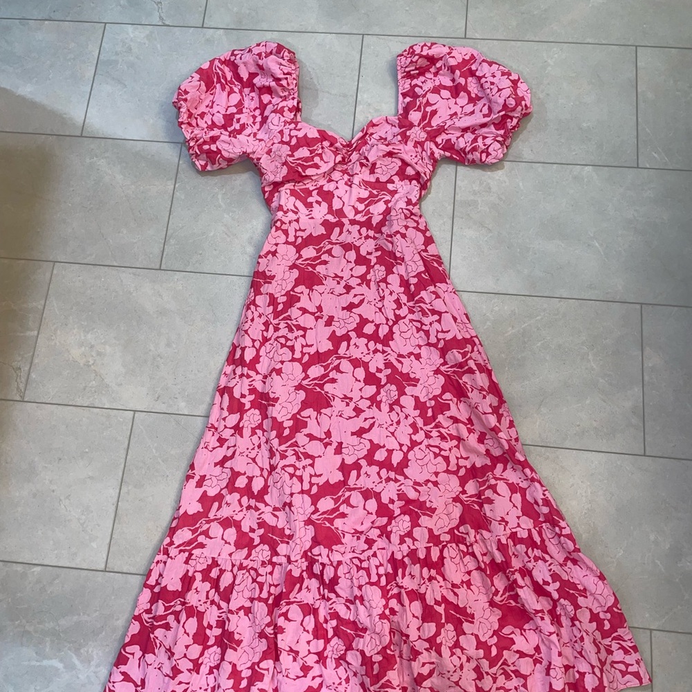 Free the Roses Tie-back Maxi Dress
